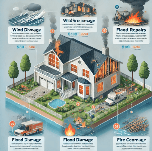 Home damaged by natural disaster