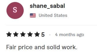 Verified customer review