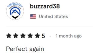 Verified customer review