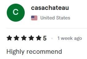 Verified customer review