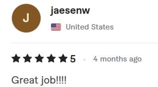 Verified customer review